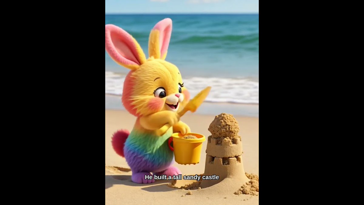QaisoAwso's tweet photo. Parents keep telling us their toddlers ask to rewatch this one — "Rainbow Bunny Builds a Sandcastle" 💫
https://t.co/LWSFC6KKyx
#KidsShorts #RainbowBunny #ParentApproved https://t.co/RIN3nvvE2z