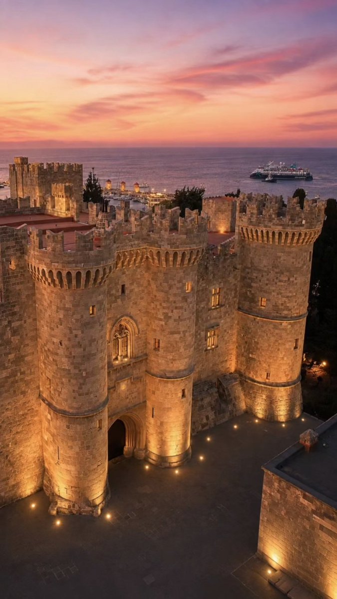 GreekPictures's tweet photo. Where knights once walked and history still whispers. The magnificent Palace of the Grand Master in #Rhodes, glowing beneath the colors of the Aegean sunset. 🇬🇷
📷 giannistsou.1 https://t.co/S1c84Hy00L