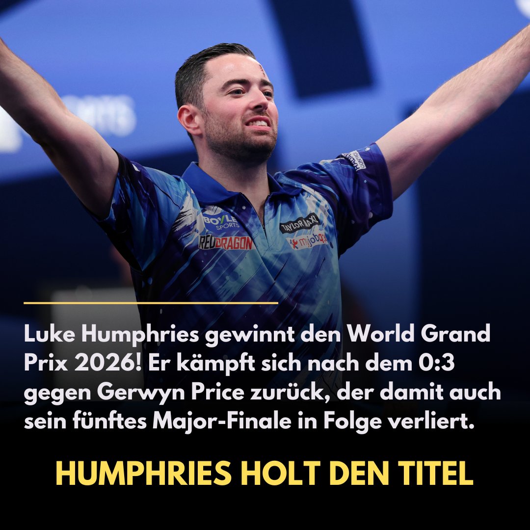 dartn_de's tweet photo. +++ Luke Humphries gewinnt den World Grand Prix 2026 +++
🏆Humphries holt seinen zweiten WGP-Titel
❄️Comeback nach 0:3-Rückstand
⏳Price wartet auf seinen ersten Einzel-Major-Sieg seit vier Jahren
https://t.co/KqZzrOE9Dd
#darts #dartzn #dartnews #pdc https://t.co/fHbKK8amIb
