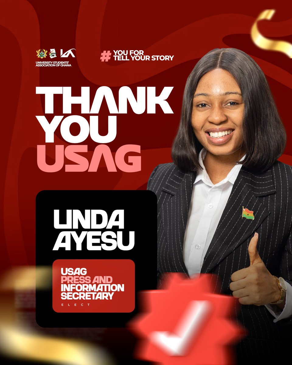 iamaj_official's tweet photo. Today, the dream became a reality. Thank you to every delegate who believed in the vision, every person who stood by me, and everyone who played a part in this journey.
USAG Press and Information Secretary Elect 🎉❤️
Thank you University students of Ghana https://t.co/5Tb3vX35uT