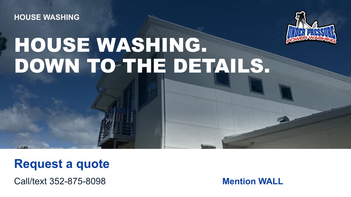 powerwashocala's tweet photo. House washing in Ocala. Walls, soffits and trim. Request a quote.

https://t.co/ULMSVHSvX6
Mention WALL when you contact us. https://t.co/7oyKGfzon6