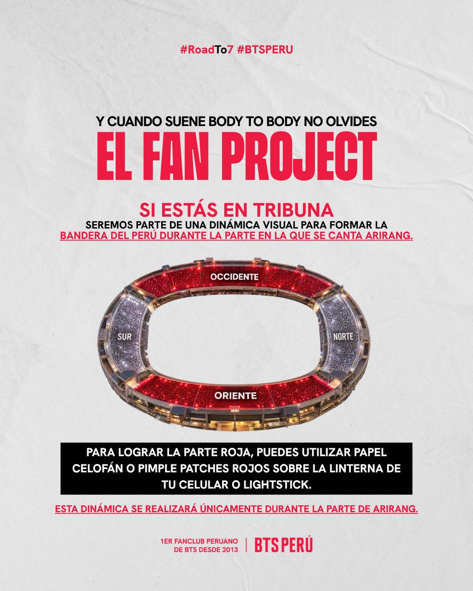 bts_peru1's tweet photo. ✨ Cómo y a qué hora entrar el día del concierto, incluido el soundcheck
✨ Lo que NO se puede llevar. Revísalo antes de armar tu bolso 🎒
✨ El Fan Project de ARIRANG: qué llevar si estás en campo y qué hacer si estás en tribuna
✨ Los fanchants de ARIRANG y "Come Over", con QR para escuchar y practicar 🎶
✨ El momento especial por el cumpleaños de Jimin el 10 de octubre 🎂
✨ Recomendaciones para cuidarnos entre todas y primeros auxilios básicos +