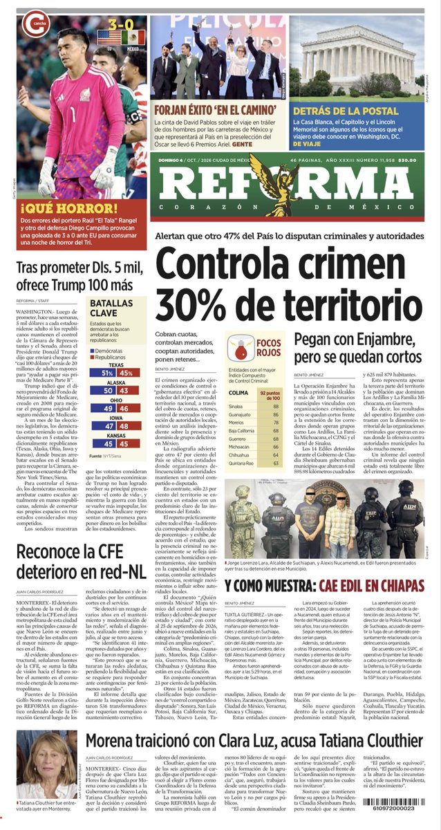 alvaro_delgado's tweet photo. El diario @Reforma publica como nota principal la opinión de su dueño o de su director, pero no es información periodística, porque no se sustenta en nada: https://t.co/FkaI0ePKQ2