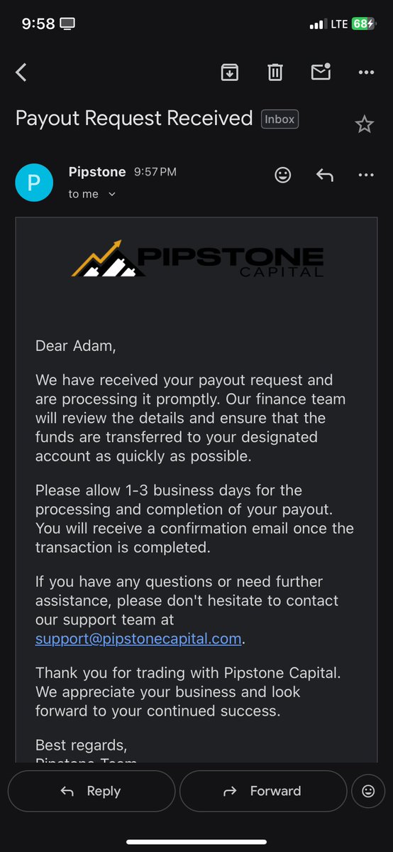 edrees_askar's tweet photo. WE’RE AT THE PAYOUT STAGE. 🚨💰

Just submitted my first payout request with @Pipstonecapital 

These guys have been making serious moves — $429K+ in rewards sent out last month alone. 🔥

Now I get to experience the process myself.

Request is in. ⏳

I’ll keep you all posted. 👀

Don’t forget to used the Code ASKAR30 for the best discount 🔥🔥🙌🏽