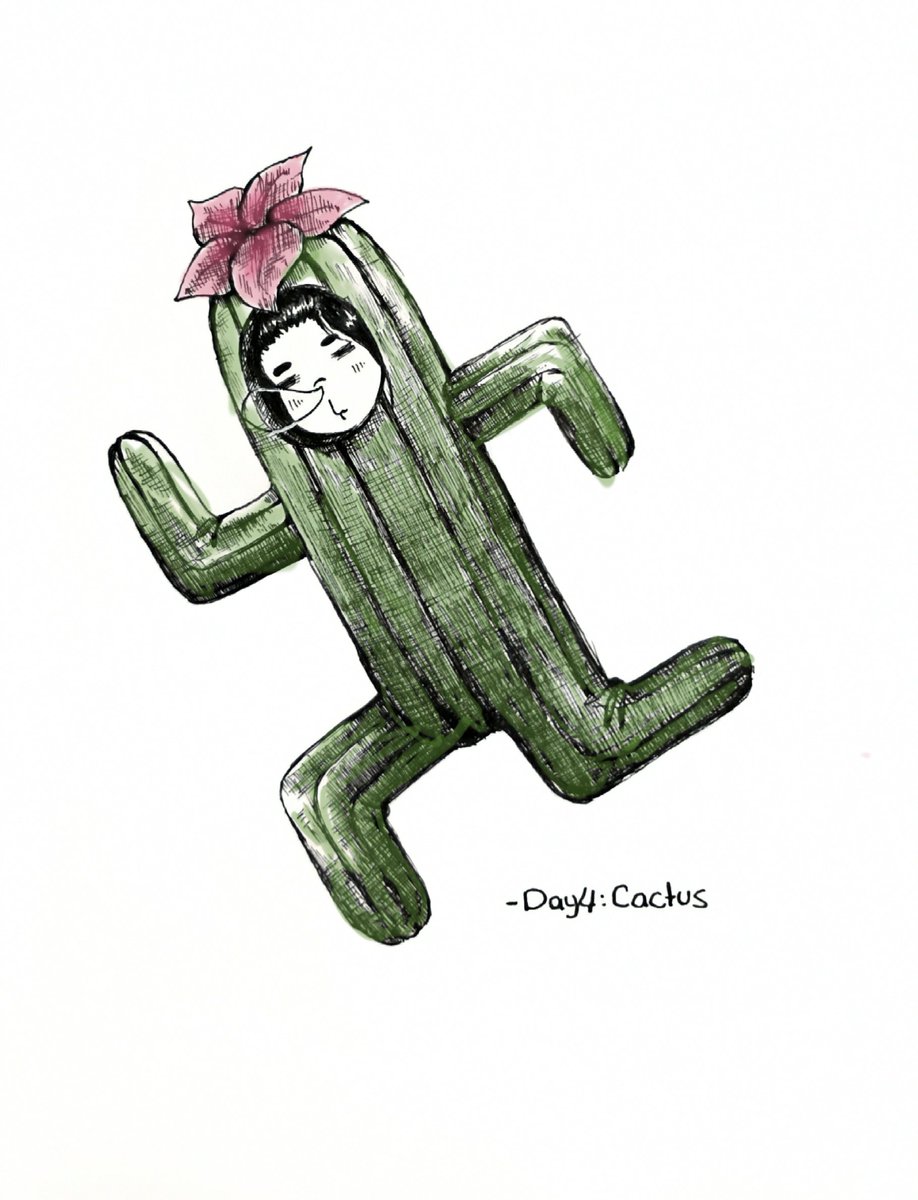 RoaaOY's tweet photo. #inktober Day 4: Cactus 🌵 https://t.co/3EksLVkLIw