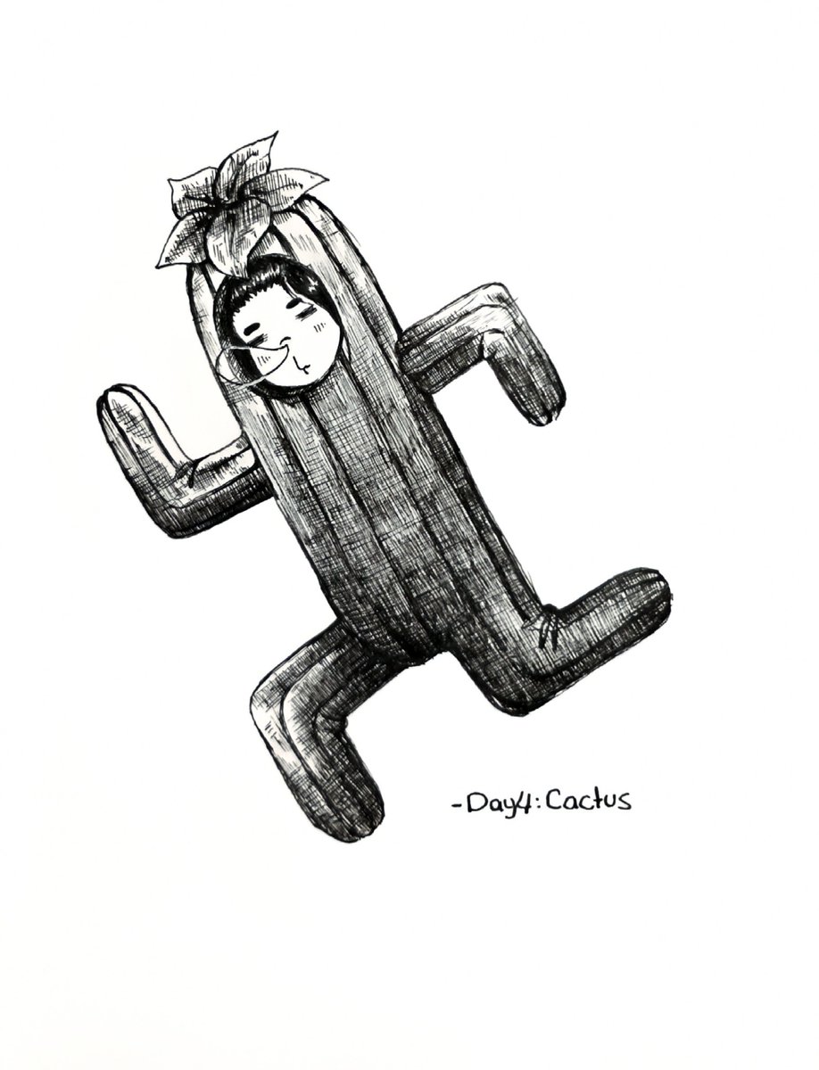 RoaaOY's tweet photo. #inktober Day 4: Cactus 🌵 https://t.co/3EksLVkLIw