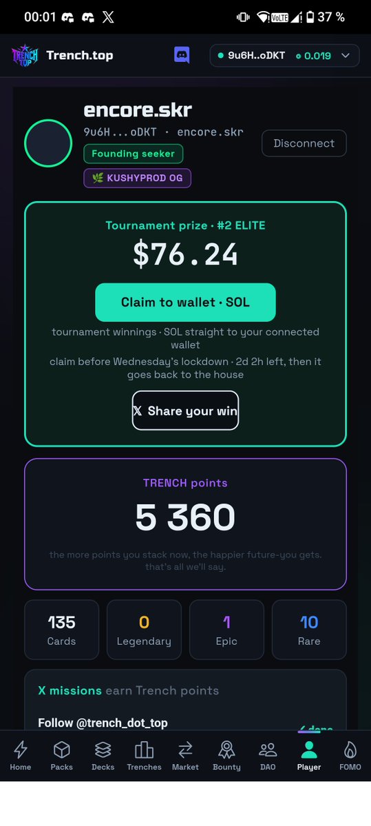 AmyButler163065's tweet photo. OMG 😳 I just claimed 0.6301 SOL from week 4 on @trench_dot_top

#2 in ELITE · 5378 pts

real traders. real onchain PnL. real payout.
Jump in while its too early 😎
👇
https://t.co/bgEszsDMSi https://t.co/FjvIGBdZYE