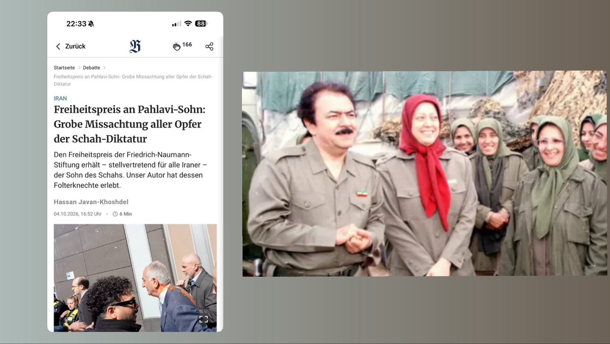ISefati's tweet photo. Faktencheck: Seit bekannt wurde, dass Prinz Reza Pahlavi den Freiheitspreis der @FNFreiheit als Vertreter des iranischen Volkes entgegennehmen soll, erscheinen in deutschen Medien Artikel von linken Kreisen, der MEK und Anhängern des Terrorregimes.

Auch die @berlinerzeitung hat gestern einen Artikel veröffentlicht. Ich vermute, dass darin bewusst nichts über die politische Zugehörigkeit der Familie erwähnt wird.

Mostafa Javan Khoshedel war ein MEK-Mitglied.

Die Volksmudschahedin (MEK) waren eine bewaffnete Bewegung. Ab 1986 operierten sie sogar vom Irak aus; Saddam Hussein soll sie laut Berichten sogar bewaffnete haben, und laut US-Außenministerium halfen sie 1991 bei der Niederschlagung kurdischer und schiitischer Aufstände im Irak – eine Beteiligung, die die MEK bestreitet. 

Auch die Zustände in ihren Lagern sind schwer belastet: Human Rights Watch dokumentierte anhand von Zeugenaussagen Haft und Misshandlungen von Abweichlern sowie erzwungene Scheidungen. Kinder wurden von ihren Eltern getrennt und ins Ausland geschickt; ehemalige Mitglieder berichteten zudem, als Minderjährige rekrutiert und militärisch ausgebildet worden zu sein.  Amir Vafa berichtet, er habe mit 14 Jahren gelernt, mit einem Kalaschnikow-Gewehr umzugehen und sei später als Soldat eingesetzt worden. Le Monde sagt, die Aussagen weiterer ehemaliger Mitglieder deuteten darauf hin, dass mindestens mehrere Dutzend Kinder in Brigaden aufgenommen wurden; die MEK bestritt die Darstellung. 

Die Struktur dieser politischen Gruppe ist umstritten. Viele Iraner bezeichnen sie als Rajavi-Sekte. So heiratete Masoud Rajavi Maryam Rajavi, die damals noch verheiratet war und sich scheiden lassen musste, um ihn zu heiraten. Vielen Zeugenaussagen zufolge durften Mitglieder im Irak nicht einmal mit ihren Familien zusammenleben. Human Rights Watch beschreibt die Hochzeit als Beginn einer von der Organisation so genannten „ideologischen Revolution“. Der Bericht dokumentiert auch, dass später Massenscheidungen von Mitgliedern erzwungen wurden. 

Die MEK führte bewaffnete Angriffe im Iran durch. Das US-Außenministerium schreibt ihr Bombenanschläge zu.