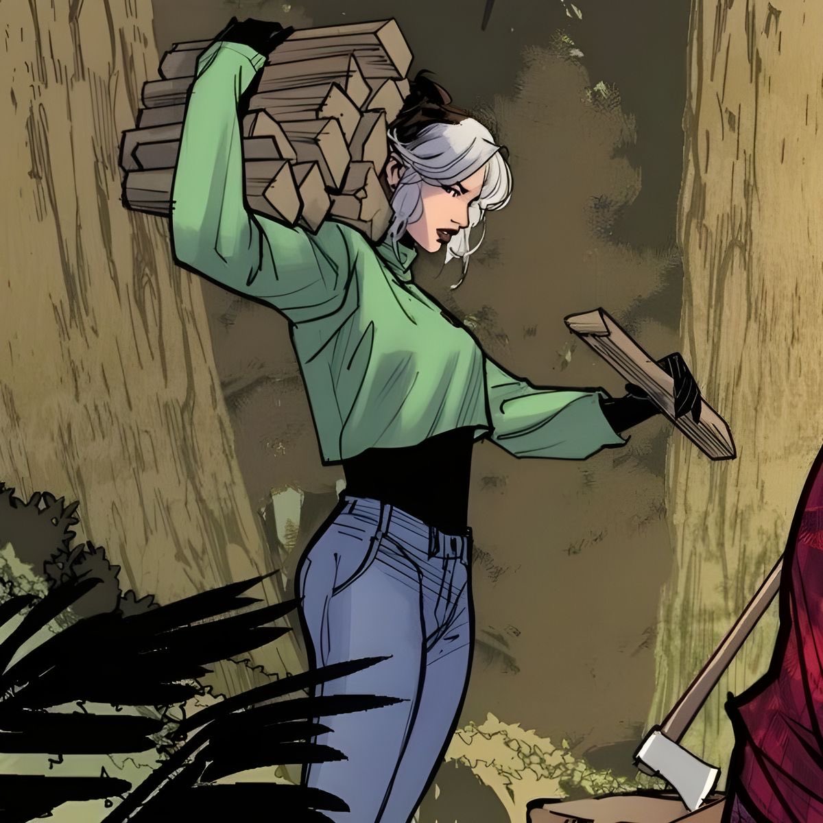Odinsdottir1993's tweet photo. I love when rouge wears clothes over a skin tight costume it’s adorable :) 

Also Everyone whom follows me I’d recommend checking out some of “ old man joe’s “  tweets they post sometime , I’m chill with him 

#Rouge #XMEN https://t.co/skmYRX84cA