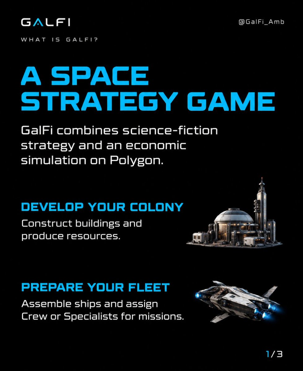 okamiyow's tweet photo. GALFI is an upcoming science fiction strategy game and economic simulation on Polygon. 

Colonies, ships, crews and resources are connected parts of its game design.

Which part would you like to understand first?

@GalFiOfficial

#GALFI #SpaceStrategy #GalFiAmbassador https://t.co/op5vIKEsCK