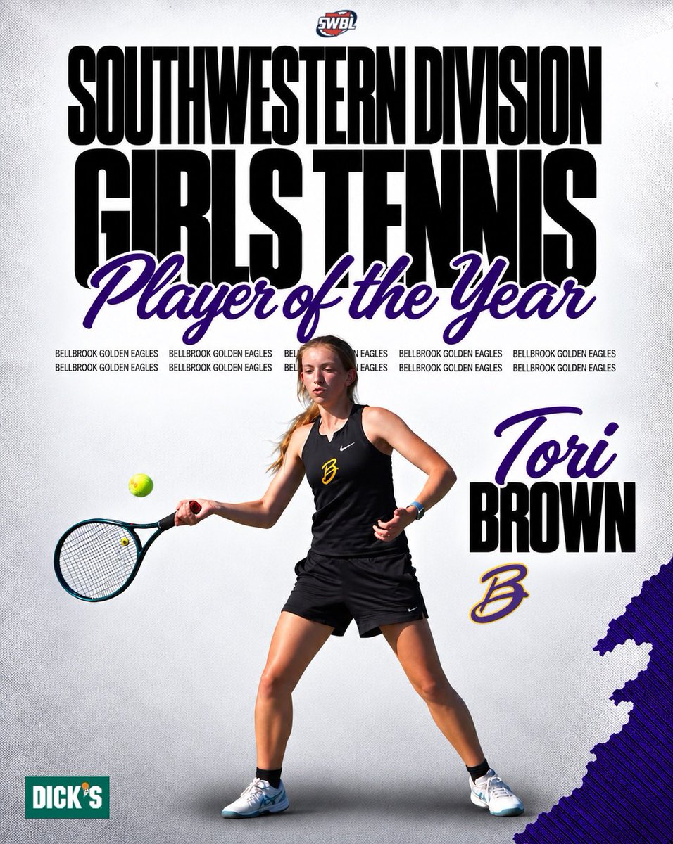 SWBLSPORTS's tweet photo. 🏆 @DICKS Sporting Goods celebrates our Southwestern Buckeye League student athletes! Congratulations to Bellbrook’s Tori Brown and Oakwood’s Mila Gelbart for earning Girls Tennis Player of the Year honors!

2026 SWBL Girls Tennis All-League | https://t.co/QvqgmkNNwv https://t.co/ecPr50IqGL
