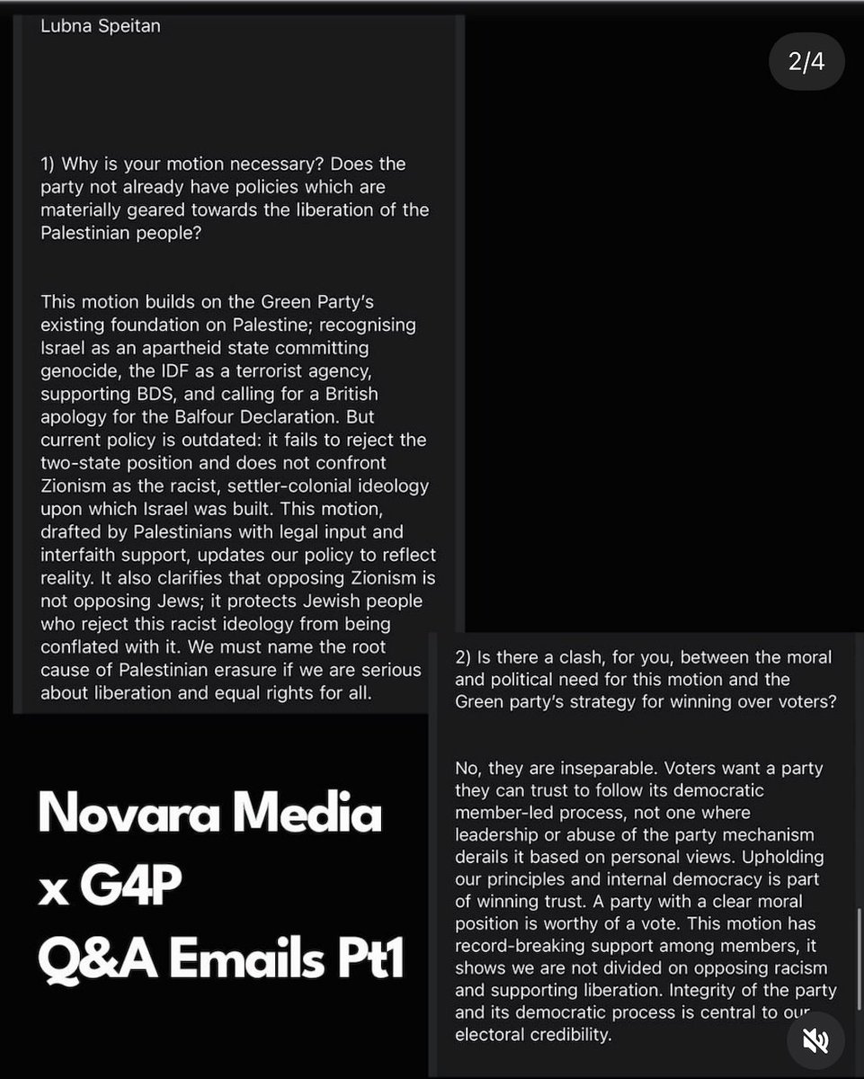 oniktimreh's tweet photo. As there's so mch supposed outrage abt the @greenparty 's motion tht passed 2dy -As opposed 2 paid4, manipulated outrage: 

'For the 2nd time this yr NovaraMedia hv refused 2 publish intervw exchanges frm Lubna &amp; Greens 4 Palestine.. If they wn't  publish'

Gaby shld read it‼️👀 https://t.co/At0TO6H7pC