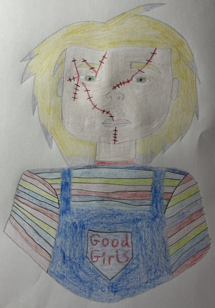 IzzyTheGothGirl's tweet photo. Day C of my Horror Character Challenge.

I did 2 versions of myself as Chucky.

As well as how I may look like if I was in the Choo-Choo Charles world.
I clearly don’t stand a chance against that 8 legged freak, LOL. 😅 https://t.co/2T2Pc8RKdl
