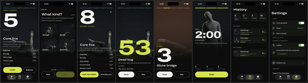 mofreeapps's tweet photo. Gymini step three. It looks like the poster now. Clay figure, a countdown you can read from the floor, one green, nothing else lit. What broke: Pause froze the app for 30 seconds with every test green. One line fixed it. 30 seconds to 26 microseconds. https://t.co/Srt7OHC9t6