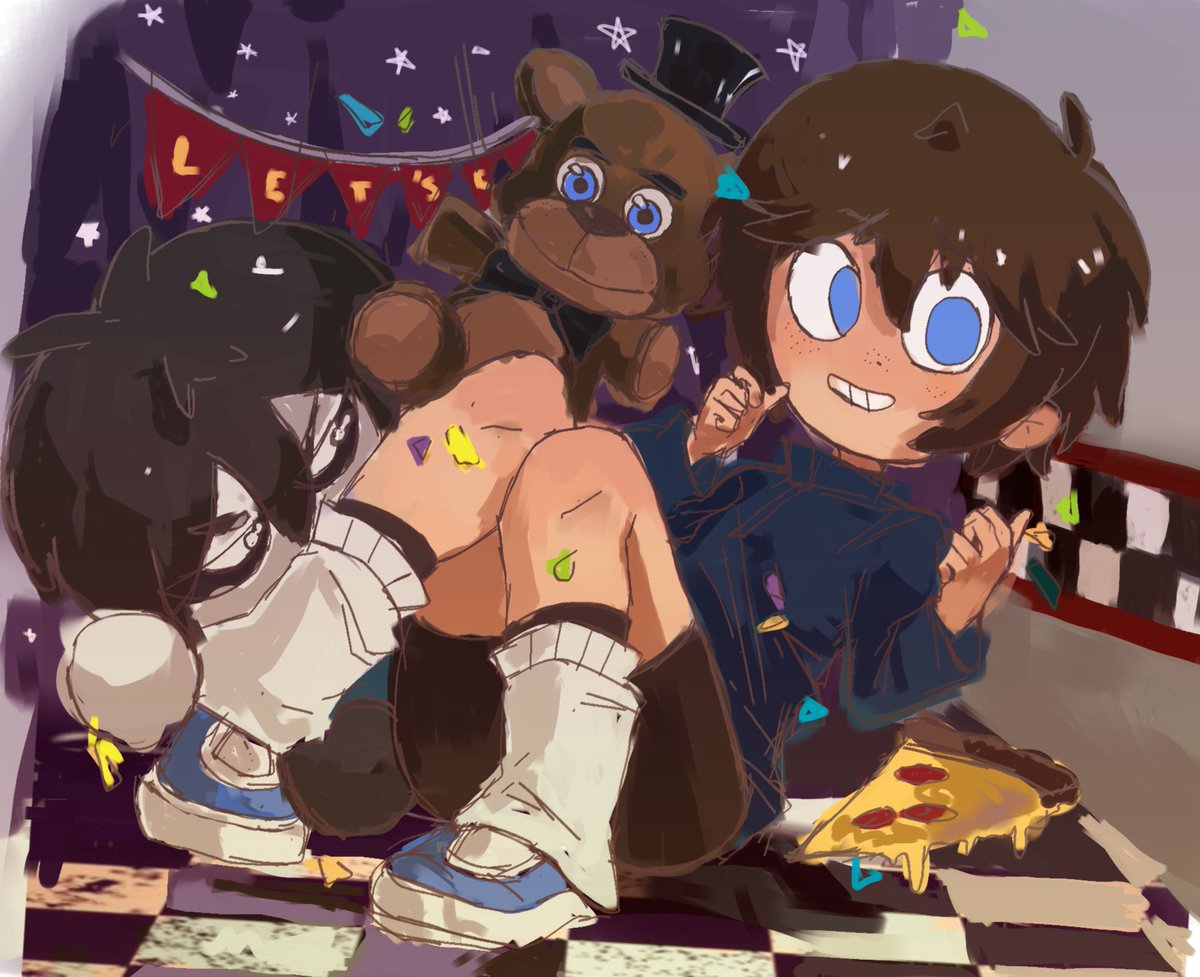 ruumanip's tweet photo. DIA 4 
Para mí no hay nada más tierno q Freddy así q shh 🤫🤫djdlo amo mucho un webo hablando de otra cosa ya día 4 omagai será q llegó al día 5?
#fnafhstober2026 https://t.co/UIFxmvlFWj