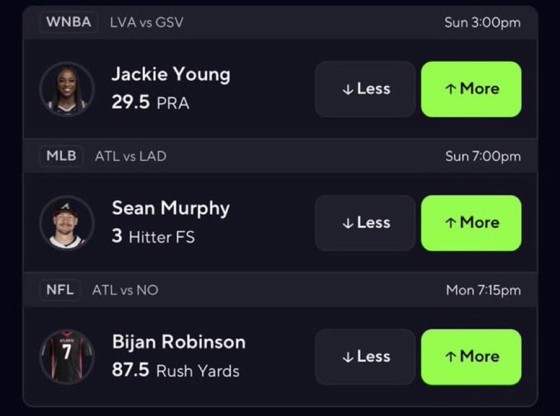 DailyLockline's tweet photo. 🔥 3-PICK POWER PLAY
🏀 Jackie Young — More 29.5 PRA
⚾ Sean Murphy — More 3 Hitter Fantasy Score
🏈 Bijan Robinson — More 87.5 Rush Yards⤵️⤵️
https://t.co/Wm4FQwQjeX
#PowerPlay #SportsBetting #BettingPicks #WNBA #MLB #NFL #JackieYoung #SeanMurphy #BijanRobinson #ParlayPicks https://t.co/uGM8FKrlmp