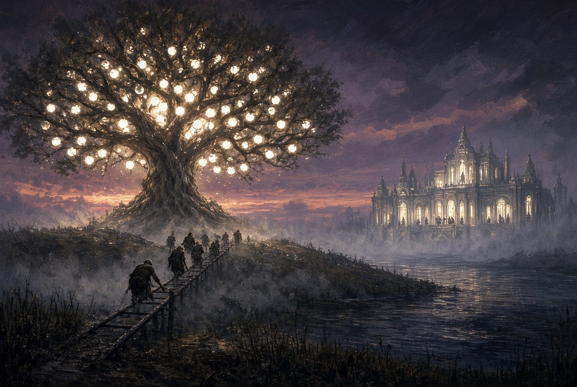 SkaldThor's tweet photo. Asked Grok and ChatGPT to make an interpretation of Lehi's vision since it was brought up in #LDSGeneralConference . I can't decide which I like better. 1st is Grok 2nd ChatGPT. https://t.co/4SoAZPuVw8