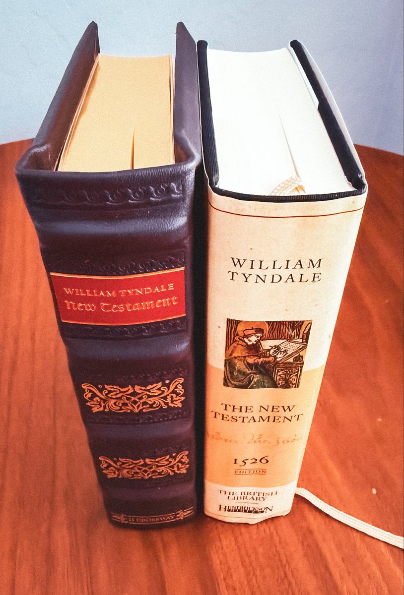 TonyReinke's tweet photo. One other comp fits here, the 1526 facsimile from Hendrickson (9781598562903, cloth) and the 1534 retypeset ed. from Crossway (9798874911454, leather). https://t.co/v0Nzd6FrRa
