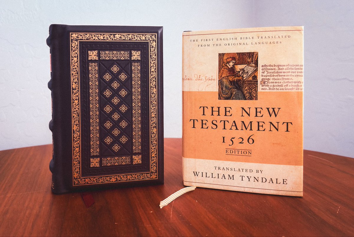 TonyReinke's tweet photo. One other comp fits here, the 1526 facsimile from Hendrickson (9781598562903, cloth) and the 1534 retypeset ed. from Crossway (9798874911454, leather). https://t.co/v0Nzd6FrRa