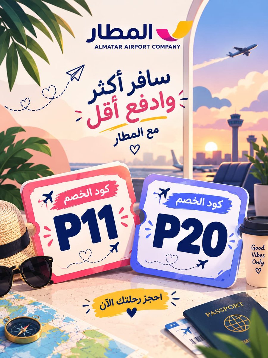 pudale53321's tweet photo. 🎫✈️ كودك جاهز لرحلتك القادمة!
اختار كود خصم المطار واستفيد عند الحجز:
❤️ P11 |🧳💙 P20
احجز الآن، سافر أكثر، ووفّر أكثر 🛫🛫
#المطار #سفر #خصومات https://t.co/R4tECYeKZq