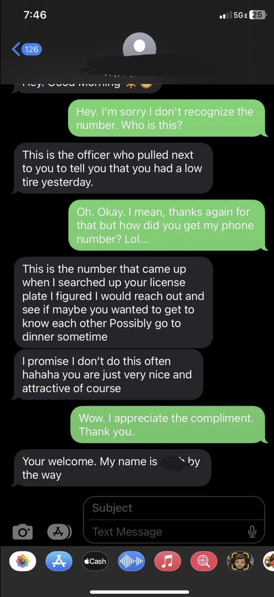 desi0re's tweet photo. A cop looked up my license plate to find my number and ask me out. Am I wrong for thinking this is a privacy violation? https://t.co/7rk3cesZmV