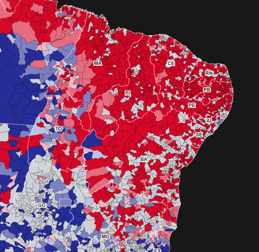 todeboafodase's tweet photo. O NORDESTE TODO VERMELHO MEU DEUS QUE DELICIA #Eleições2026 https://t.co/EgdMxK48ed