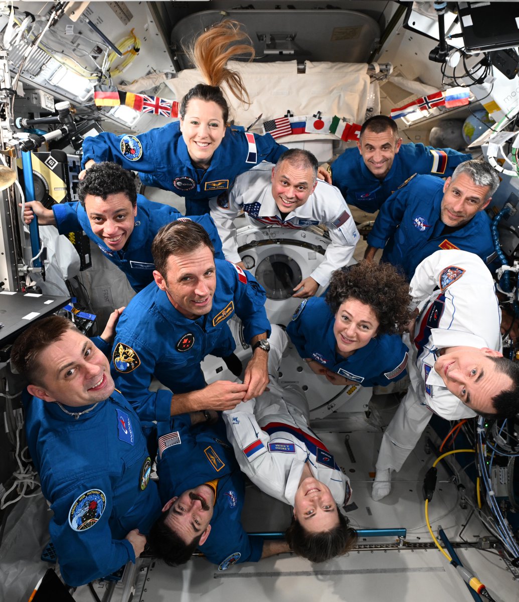 Astro_Jessica's tweet photo. Expedition 75 vibes. It was an honor and privilege to serve as Commander of the @Space_Station! After welcoming Crew-13 this week to mark the second part of Expedition 75, today I handed over the key to the @Space_Station to my friend and colleague Pyotr Dubrov. This ship is in the best of hands!