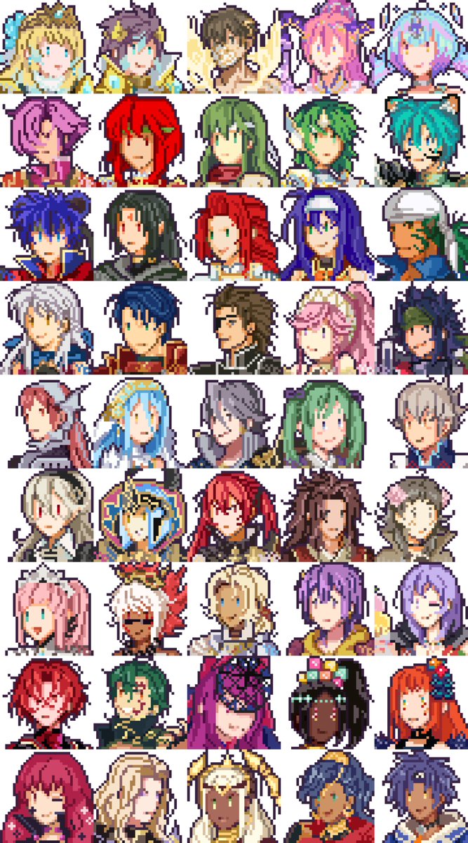 yancadoodles's tweet photo. Okay here are all the fire emblem pixelings i've done so far https://t.co/Iim0fXoZ2k