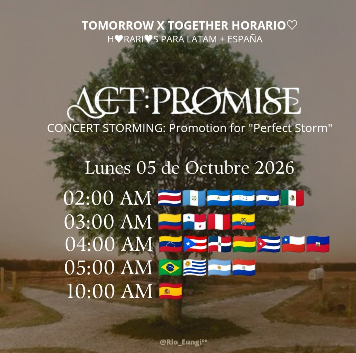 Rlo_Eungi's tweet photo. 📆| TXT HORARIO!

EL día de mañana (Lunes 05 De Octubre) tendremos la repetición en vivo del ACT: PROMISE, el tercero y último concierto de el "Concert Storming", una serie de repeticiones de conciertos pasados de TXT como promoción para “PERFECT STORM” su próximo álbum! 

...+ https://t.co/bAFq2Y2giZ
