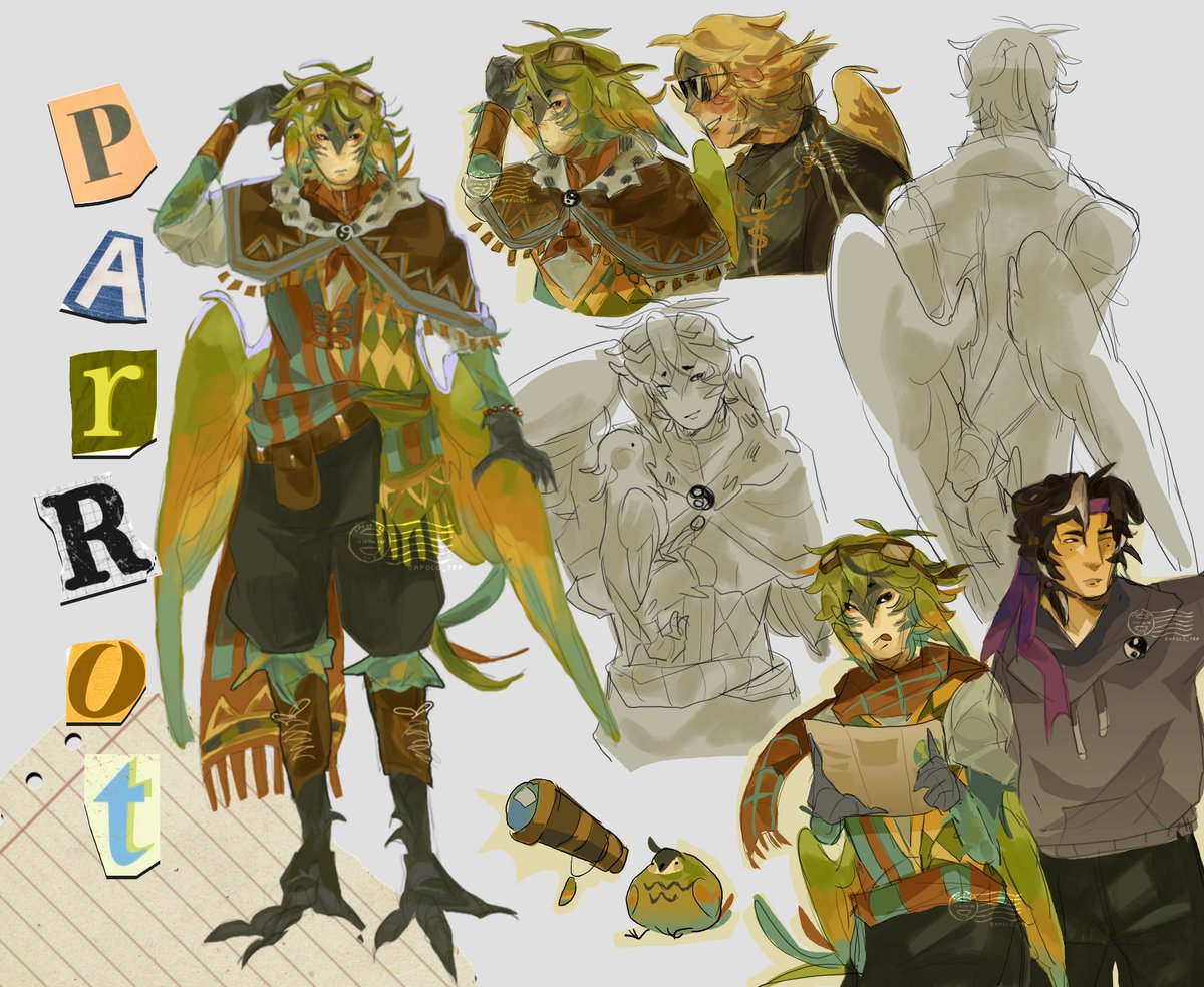 ap0lo_trp's tweet photo. #parrotx2fanart #uu redesign!! 2/4 https://t.co/9Ru5YB21zN