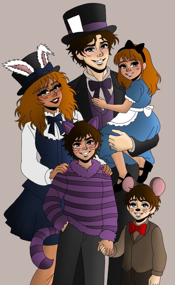 embieez's tweet photo. aftons halloween '80 
softlaunching my afton kids designs? yeah

also cc purposefully is just not looking where he's meant too I love him sm he's such a cutie 💔

I'm kinda proud of this 

#fnaf #michaelafton #williamafton #mrsafton #aftonfamily #elizabethafton https://t.co/jefY7bgQTo