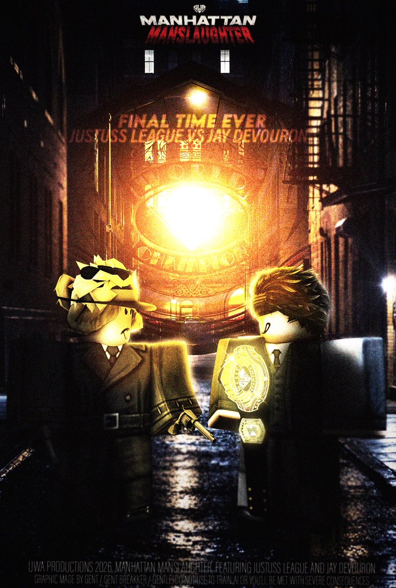 UWA_RBLX's tweet photo. UWA | Manhattan Manslaughter

The BEST EVER.. the GOAT.. whatever moniker you want to give them, it won’t matter.

Because this will be the FINAL time EVER these two men meet in the squared circle with the coveted UWA Championship on the line.

Jay Devouron (C) vs. Justuss League https://t.co/yXevS86u6R