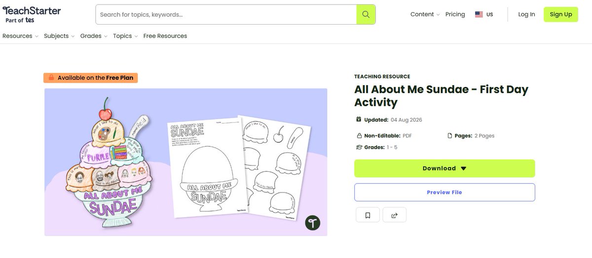 obweith's tweet photo. On TeachStarter, I discovered an "All About Me Sunday" activity that students can do at the beginning of the school year to help me and the class to get to know everyone better! #EdTechECC ๐จ https://t.co/dNt3ZSzaec