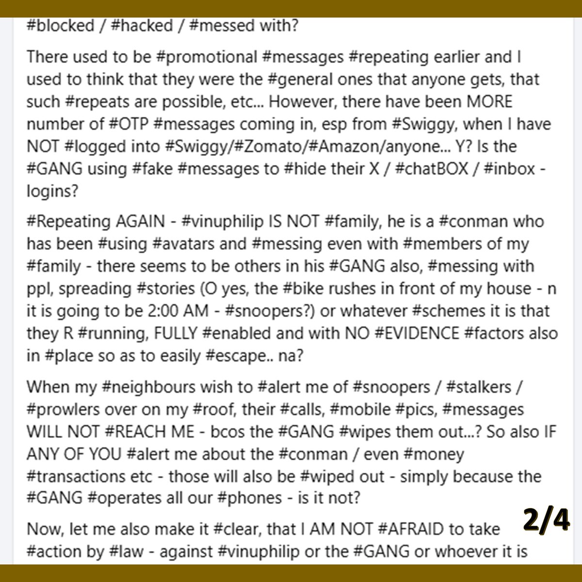 PariWriting's tweet photo. There R #scores of #conflicts n #problems #worldwide n #surely my #rants about #OTPs, #money, etc, may NOT seem imp.. However, my #posts R only an #indication of what may/cld be #happening to you.. is more a #beware msg.. Am attaching #slides frm a #facebook #post a lil while ago https://t.co/3smD1F94wn
