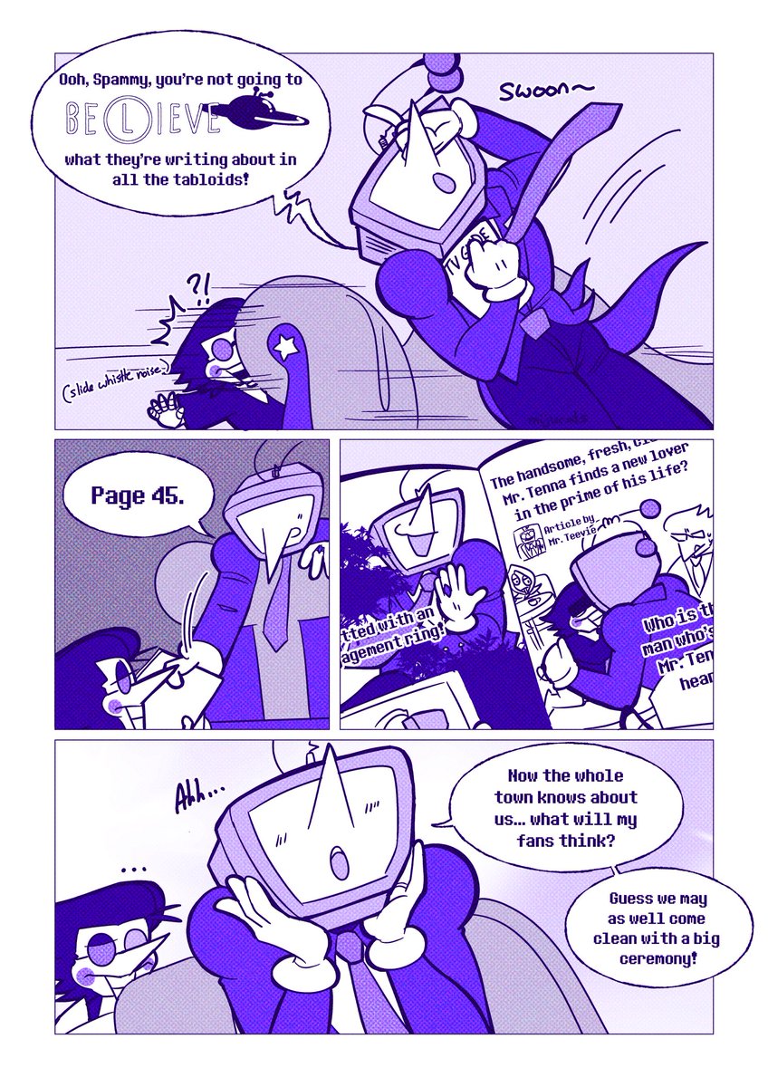 mijucats's tweet photo. why can't he just ask normally

ok this one is more paparazzi-themed... whatever... 

day 4 - magazine cover #spamtenna #deltarune #spamtennatober https://t.co/fi9z9Tr2tw