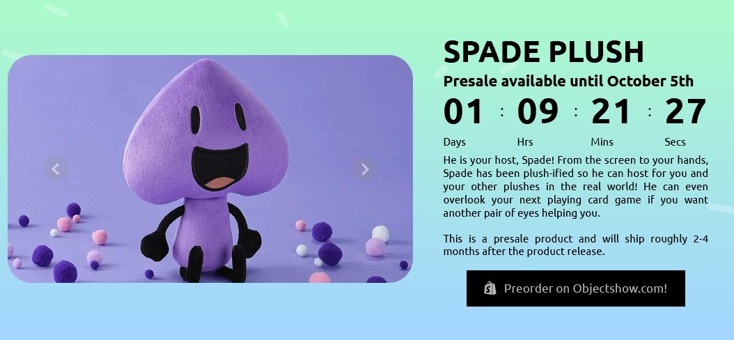 DanDaMiniFig's tweet photo. The Spade plush pre-sale ends tomorrow!! Get your hands on him while he's still available, QUICK! All proceeds go back into the funding of the show!

#AnteUpOSC https://t.co/IxaA3lUXIA