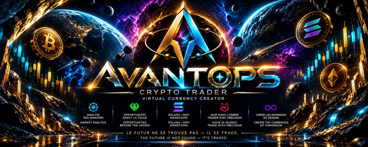 AVANTOPS's tweet photo. 🟣⚡ AVANTOPS
Trader crypto &amp; créateur de monnaies virtuelles.

🌌 Un univers où Solana, memecoins et création numérique se rencontrent.
🛰️ Explorer les marchés. Créer la suite.

Découvre mon site officiel 👇
https://t.co/fMO6nGpe5Z

#Solana #Crypto #AVANTOPS https://t.co/SKJBFnfm8Z