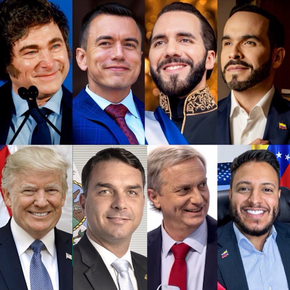 eduardomenoni's tweet photo. Latinoamérica GIRA A LA DERECHA con verdaderos presidentes patriotas 🔥:

🇨🇴Abelardo De La Espriella
🇸🇻Nayib Bukele
🇦🇷Javier Milei
🇺🇸Donald Trump
🇪🇨Daniel Noboa
🇧🇷Flavio Bolsonaro
🇨🇱 José Antonio Kast

Adiós al asqueroso comunismo y socialismo, criminal y empobrecedor. https://t.co/66mzdH3gGR