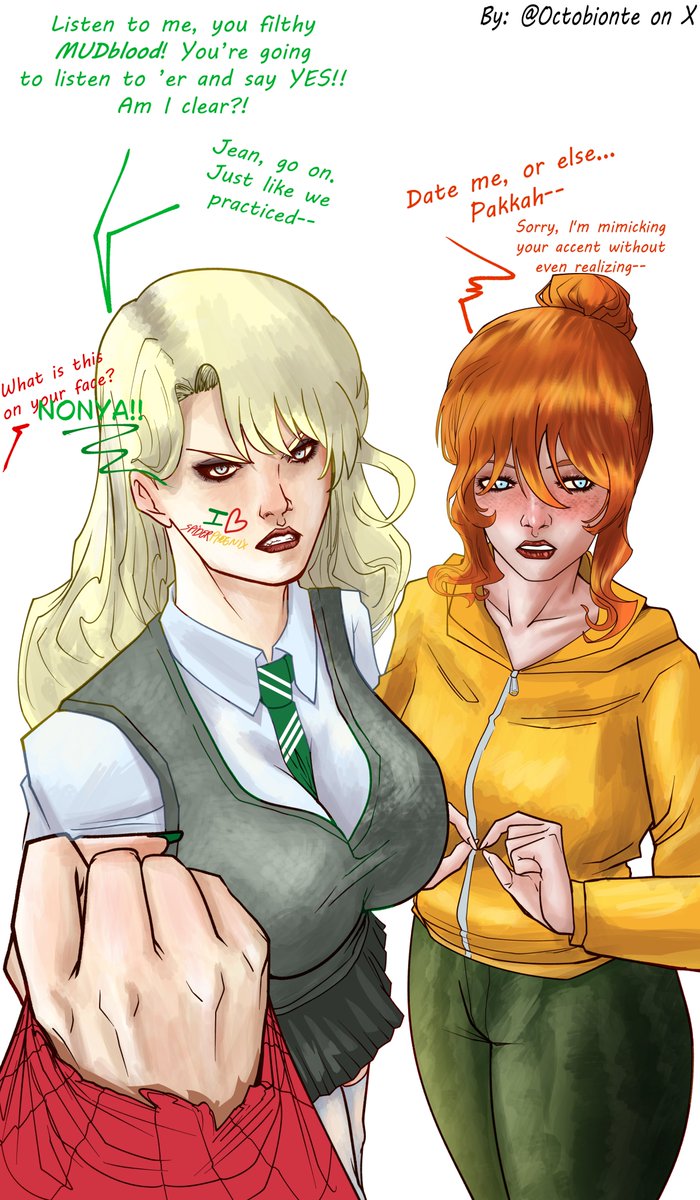 Octobionte's tweet photo. Malfoid is a PeterJean shipper before  GTA VI😭
Not even Jean was ready for this turn of events!

(don't ask me about the watermelon pants, I just felt like doing  it🤣) https://t.co/VrldHizuMV