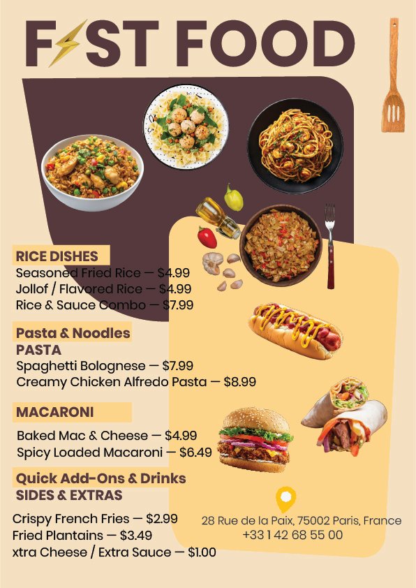 Samuel_styx's tweet photo. Fast Food
What if a food menu felt like an experience? 👀🍔
Just an idea I had.
#GraphicDesign #FoodDesign #MenuDesign #FlyerDesign #DesignConcept https://t.co/nGaJChQcz8