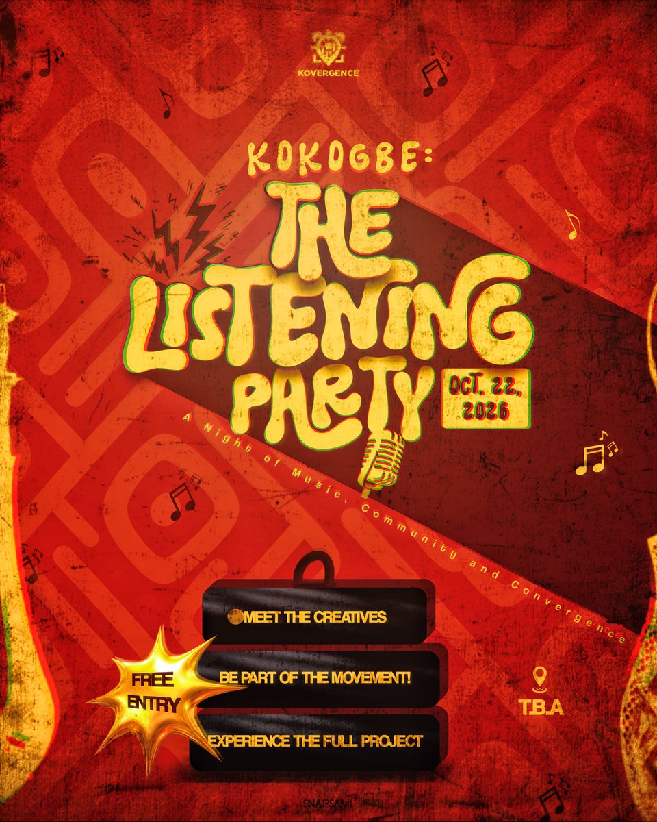 kovergence's tweet photo. OCTOBER 22ND, THE COMMUNITY FEAST!!! 💥💥
#KOKOGBEthealbum #Kokogbeiscoming https://t.co/ZDh1EzGg8s