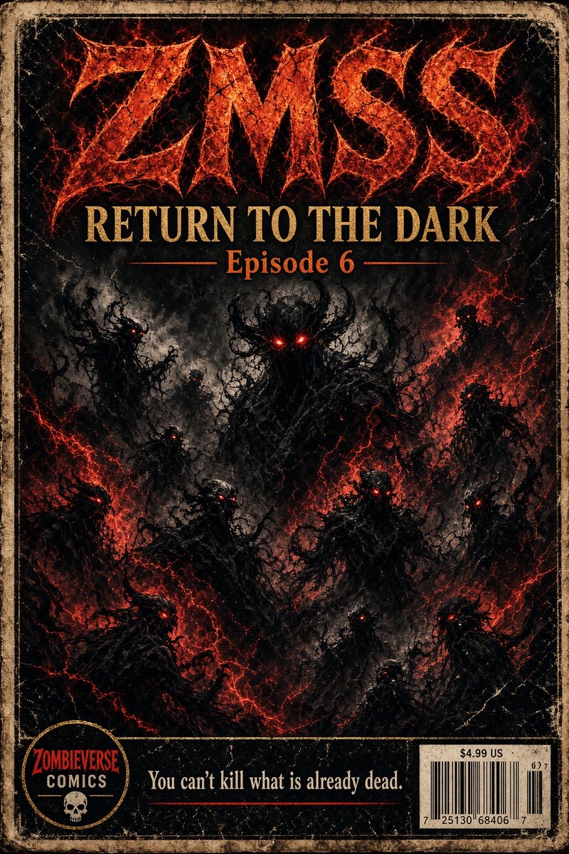 OzobgO1's tweet photo. ZMSS still building 👀👀👀
Episode 6 drops.
ZMSS: Return to the Dark 📖⚡️

They went back.
The dark hit first.
Too many. Almost the end.

Then the shadow answered.
Power returned.
The swarm fell.
All but one.

You can’t kill what is already dead. 🧟‍♂️
The dark never stays dead.
TO BE CONTINUED.

@ZMSSNFT Community
@ZinuZombenstein Dev
ZMSS on OpenSea 🔵☑️
@DarkHorseComics what’s next? 
#ZMSS #ZombieVerse #ReturnToTheDark