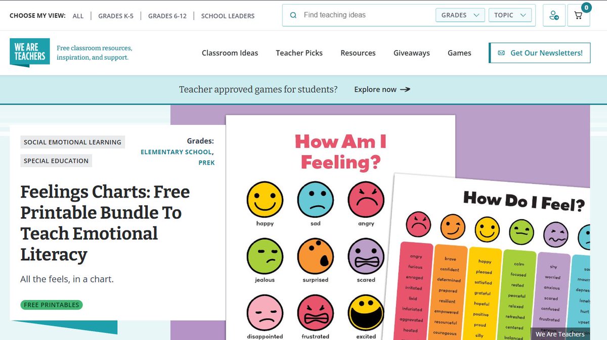 obweith's tweet photo. I noticed a great printable feelings chart on WeAreTeachers that can be really useful in settings like classrooms with kids as young as 5-8, SEL sessions, and special education! #EdTechECC ๐ https://t.co/UQvnI53lLZ