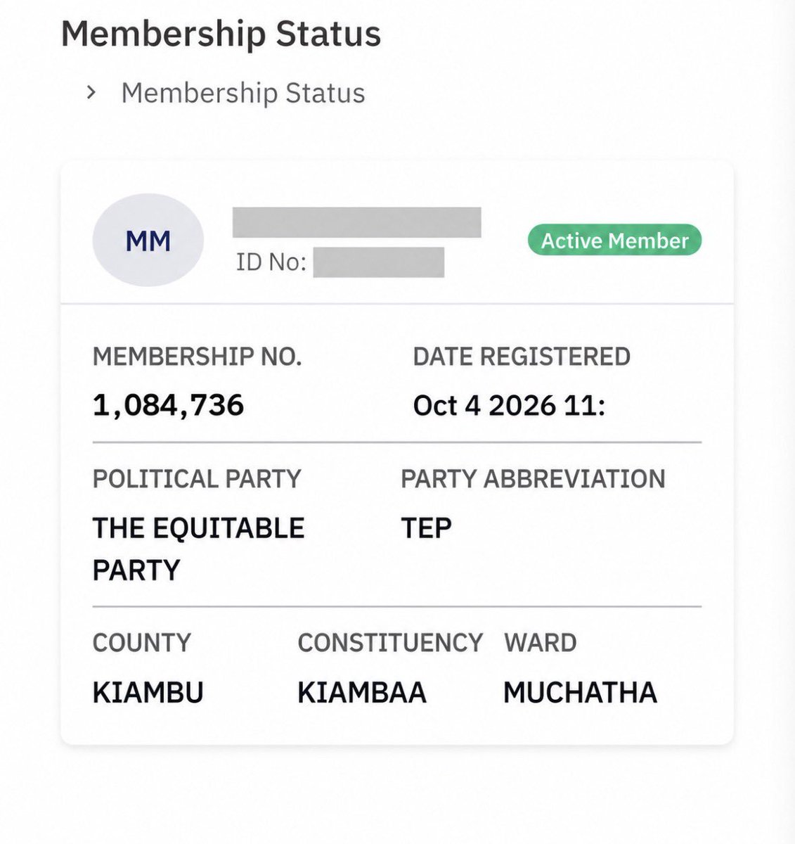 TheEquitable_Ke's tweet photo. The Equitable Party (TEP) has surpassed 1 million members in less than 10 hours.
This is not a slow build. This is a country deciding, in one day, that it wants a fairer deal.

TEP’s slogan is simple: Tusawazishe. Let us equalize. Equal opportunity. Equal dignity. A Kenya that works for the many, not the few.

If you have not joined yet: Dial *509# Select join a political party Enter party code 100 Or register on the ORPP website.

One million in under 10 hours. The movement has started.
@TheEquitable_Ke