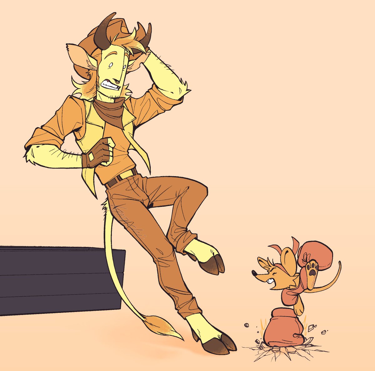 Iqrachi's tweet photo. He accidentally called her small!

#deltarune #deltarunechapter5
#yellow #orange https://t.co/CFMHg2cNQb