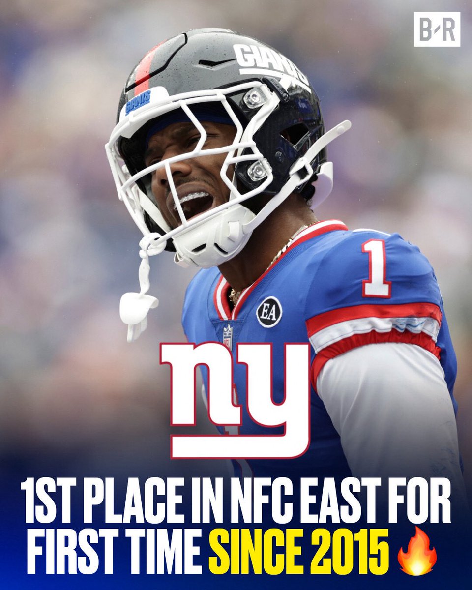 BleacherReport's tweet photo. Giants are in sole possession of first place in their division for the first time in 11 YEARS 🤯🔥

NEW YORK STAND UP 🗽 https://t.co/K9DIj5eSa5