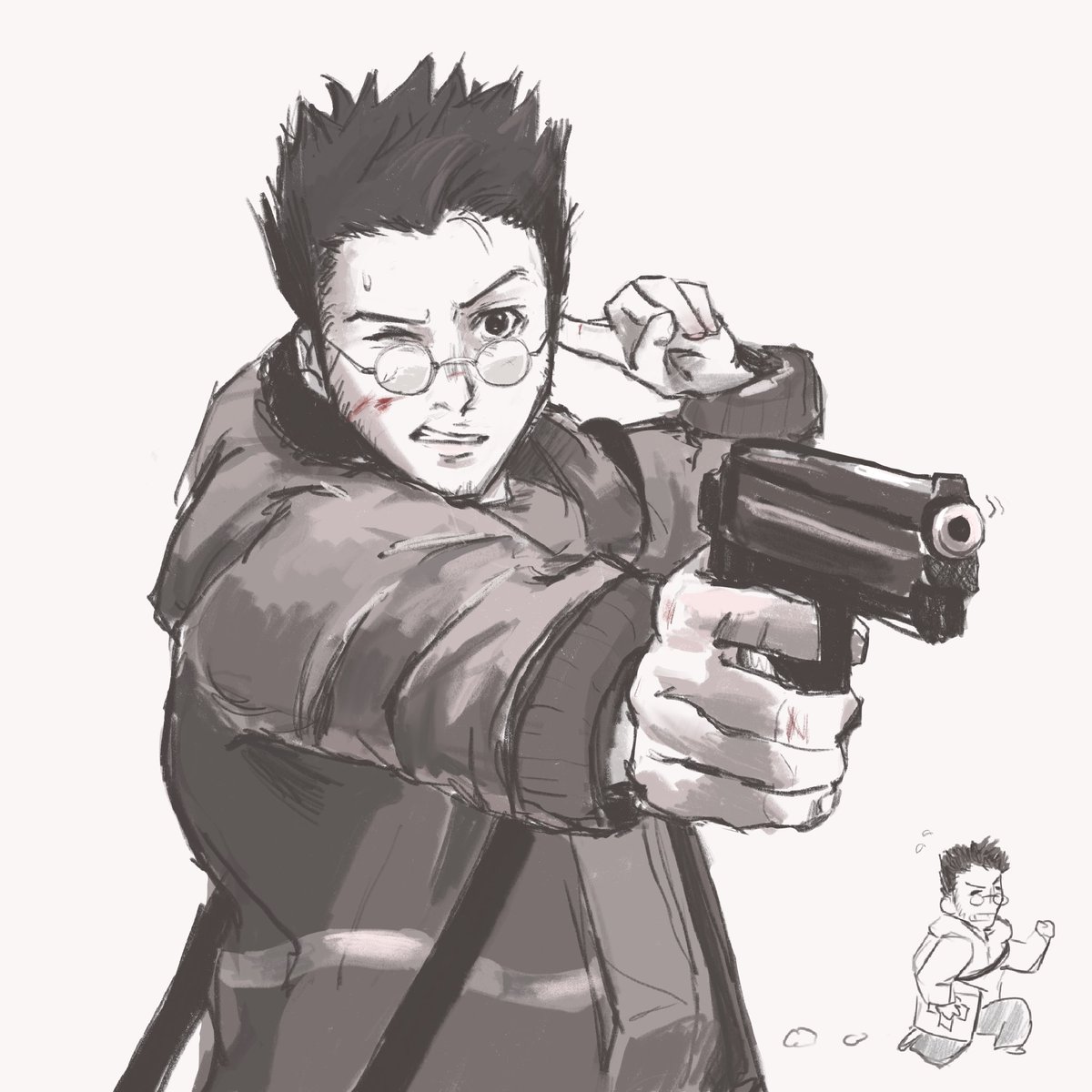 moonjungkoo's tweet photo. gun // he’d stand a chance in resident evil i think 
#leorio #hxh https://t.co/DSrVICGcxz