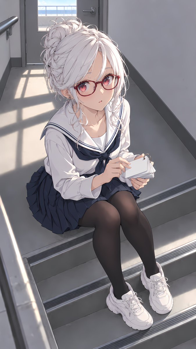 WORK_midori3's tweet photo. 「午後の小テスト、大丈夫?」
私はあと一枚だけ見ていこうかな。
本番で、覚えた言葉を思い出せますように。
#AIイラスト #AIart #StudyTime https://t.co/1LfsQZiCJi