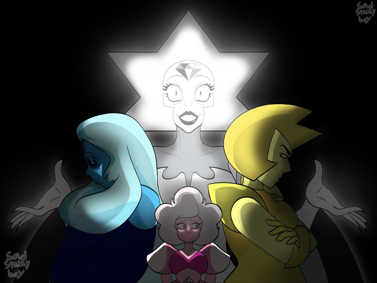 SadSquishyBoy's tweet photo. Outshined #Stevenuniverse #Whitediamond #Yellowdiamond #Bluediamond #pinkdiamond https://t.co/3TjLSJ7726