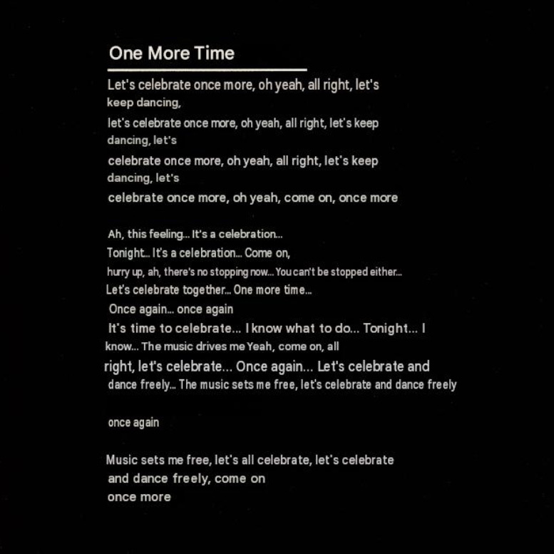Daft_Wub's tweet photo. One More Time lyrics translated from English to Japanese back to English https://t.co/oTR3tr877g